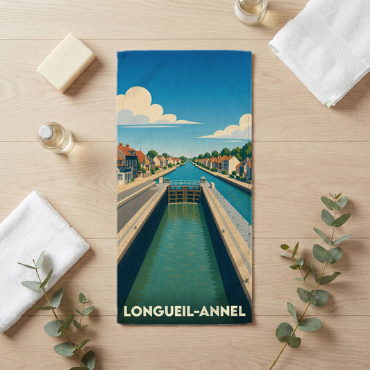 Serviette de bain 30 cm x 60 cm souvenir de Longueil-Annel