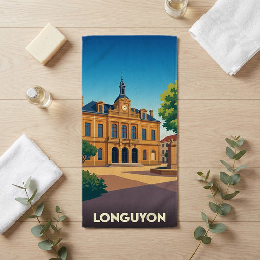 Serviette de bain 30 cm x 60 cm souvenir de Longuyon