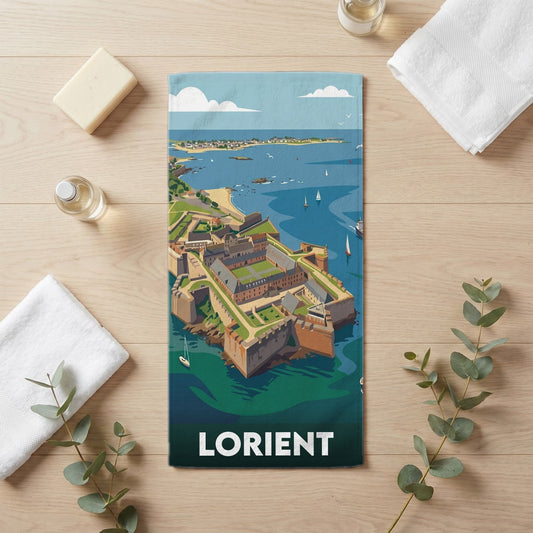 Serviette de bain 30 cm x 60 cm souvenir de Lorient