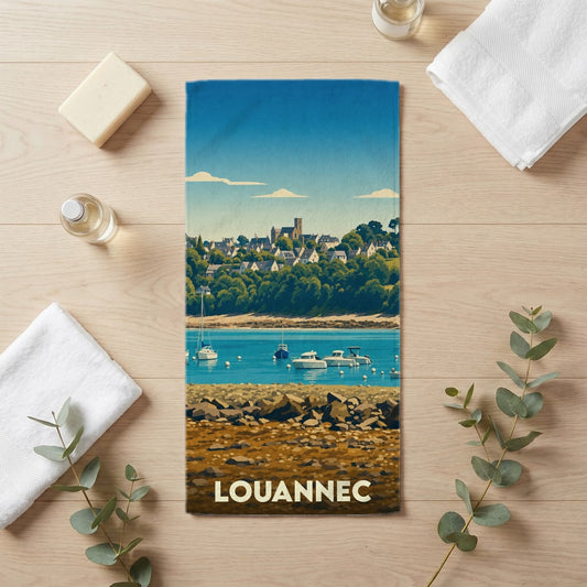 Serviette de bain 30 cm x 60 cm souvenir de Louannec