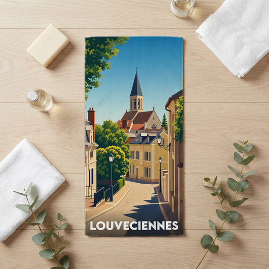 Serviette de bain 30 cm x 60 cm souvenir de Louveciennes