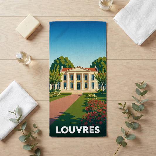 Serviette de bain 30 cm x 60 cm souvenir de Louvres