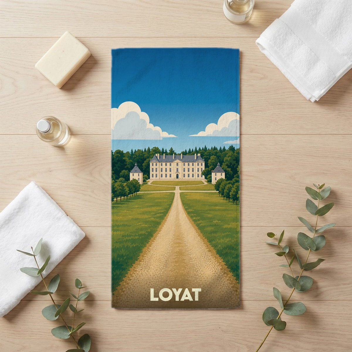Serviette de bain 30 cm x 60 cm souvenir de Loyat