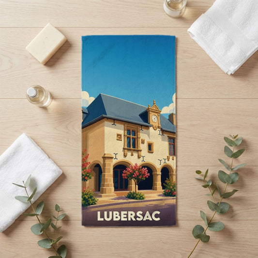 Serviette de bain 30 cm x 60 cm souvenir de Lubersac