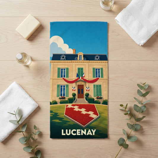Serviette de bain 30 cm x 60 cm souvenir de Lucenay