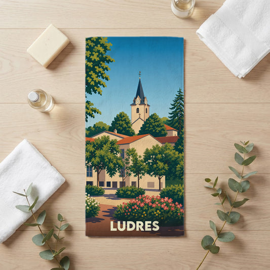 Serviette de bain 30 cm x 60 cm souvenir de Ludres