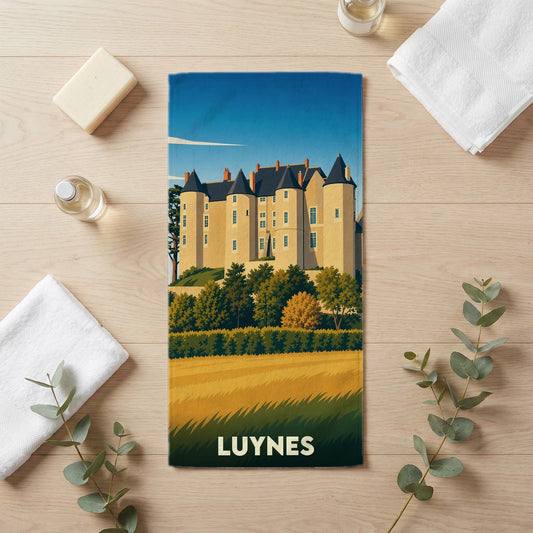 Serviette de bain 30 cm x 60 cm souvenir de Luynes