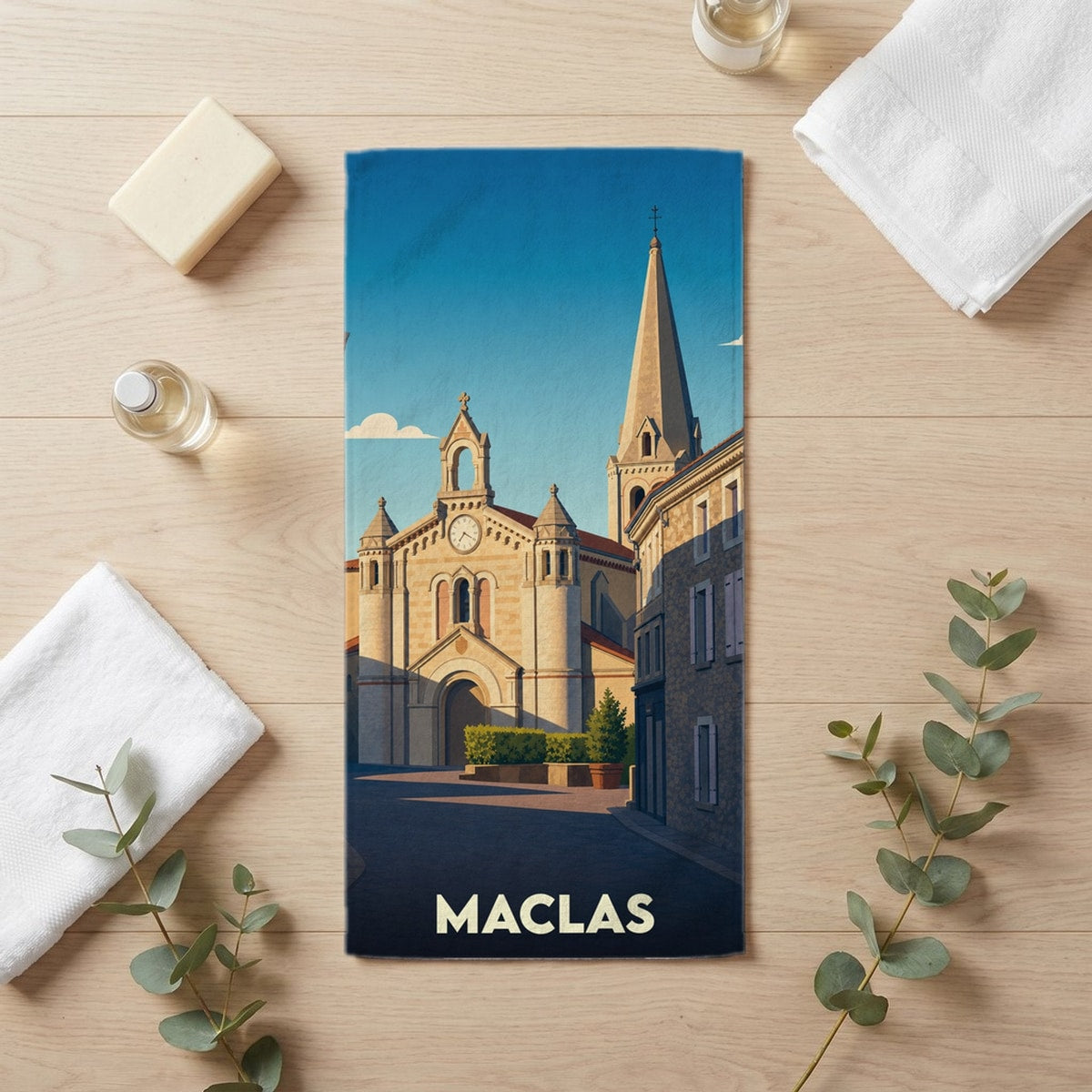 Serviette de bain 30 cm x 60 cm souvenir de Maclas