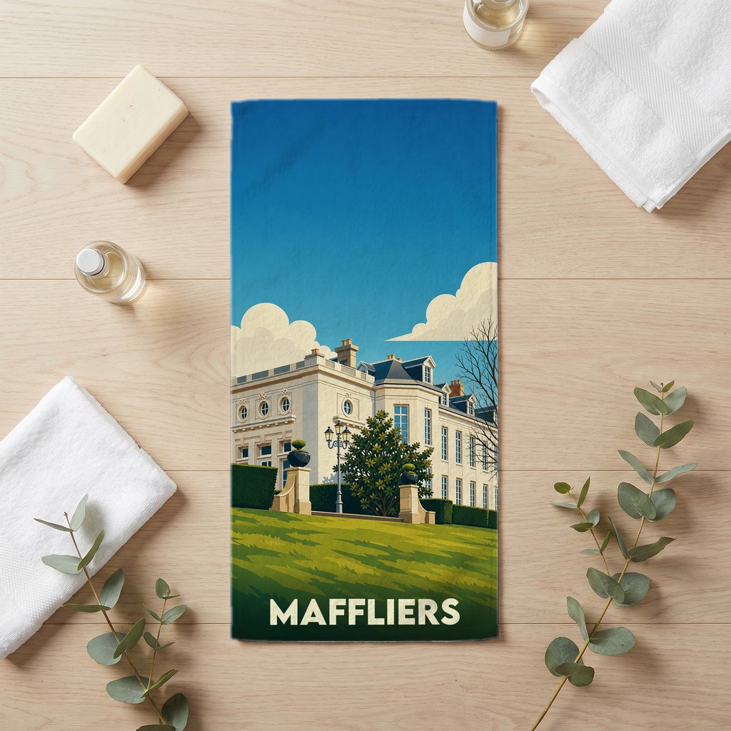Serviette de bain 30 cm x 60 cm souvenir de Maffliers