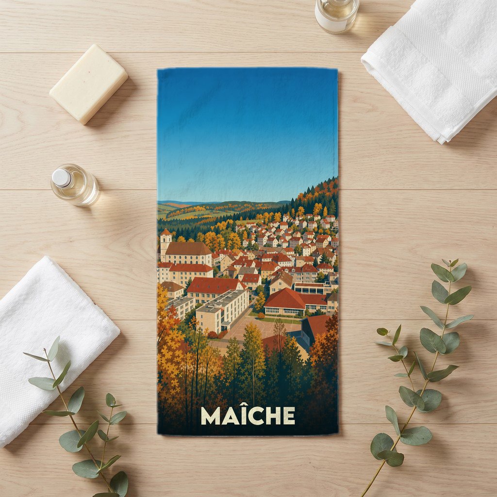 Serviette de bain 30 cm x 60 cm souvenir de Maîche