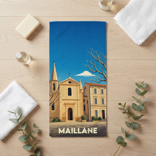 Serviette de bain 30 cm x 60 cm souvenir de Maillane