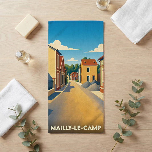 Serviette de bain 30 cm x 60 cm souvenir de Mailly-le-Camp
