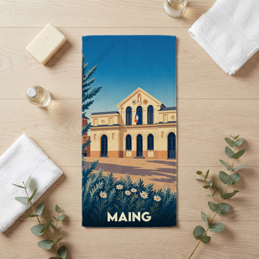 Serviette de bain 30 cm x 60 cm souvenir de Maing