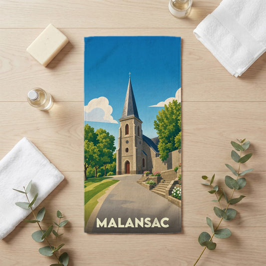 Serviette de bain 30 cm x 60 cm souvenir de Malansac