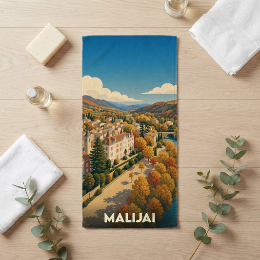 Serviette de bain 30 cm x 60 cm souvenir de Malijai