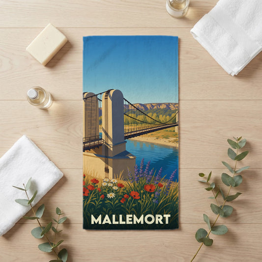 Serviette de bain 30 cm x 60 cm souvenir de Mallemort