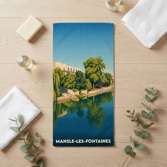 Serviette de bain 30 cm x 60 cm souvenir de Mansle-les-Fontaines