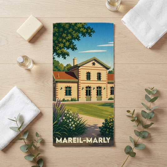 Serviette de bain 30 cm x 60 cm souvenir de Mareil-Marly