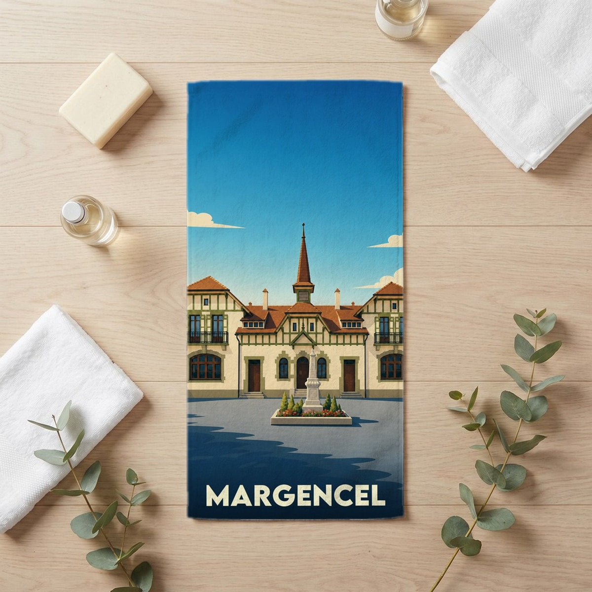 Serviette de bain 30 cm x 60 cm souvenir de Margencel