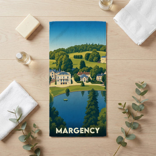 Serviette de bain 30 cm x 60 cm souvenir de Margency