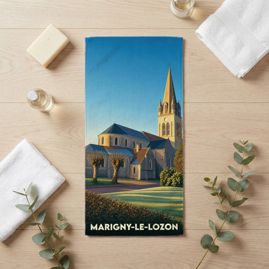 Serviette de bain 30 cm x 60 cm souvenir de Marigny-Le-Lozon