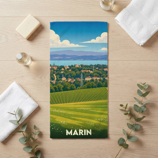 Serviette de bain 30 cm x 60 cm souvenir de Marin