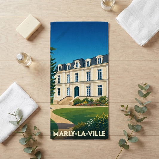 Serviette de bain 30 cm x 60 cm souvenir de Marly-la-Ville