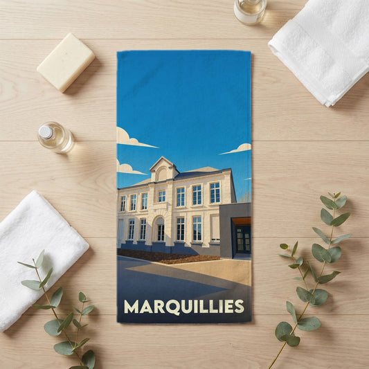 Serviette de bain 30 cm x 60 cm souvenir de Marquillies