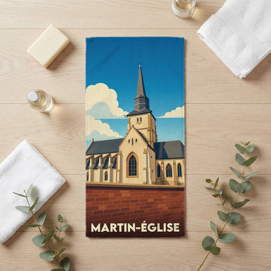 Serviette de bain 30 cm x 60 cm souvenir de Martin-Église