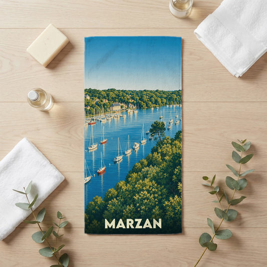 Serviette de bain 30 cm x 60 cm souvenir de Marzan