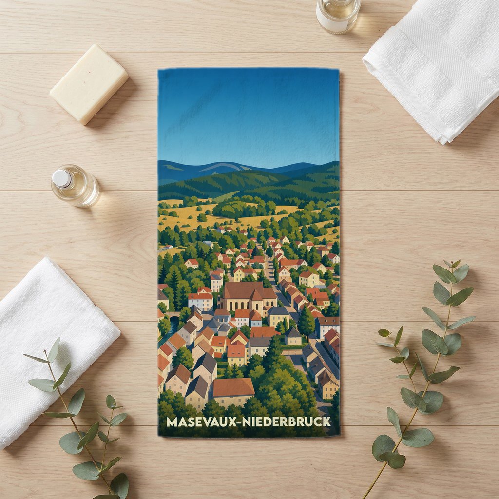 Serviette de bain 30 cm x 60 cm souvenir de Masevaux-Niederbruck