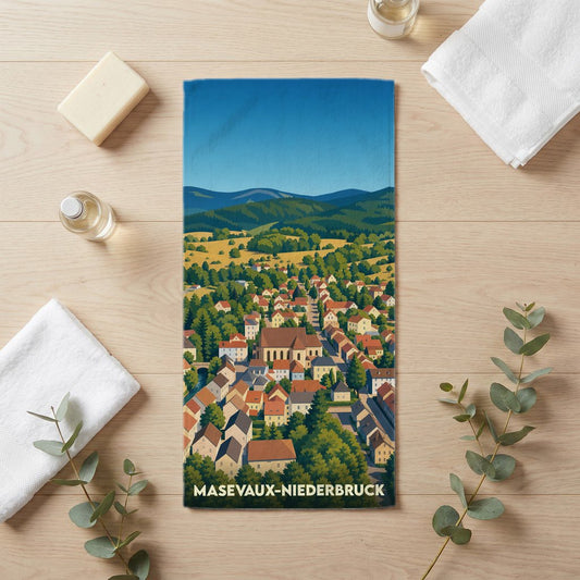 Serviette de bain 30 cm x 60 cm souvenir de Masevaux-Niederbruck
