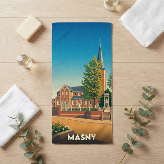 Serviette de bain 30 cm x 60 cm souvenir de Masny