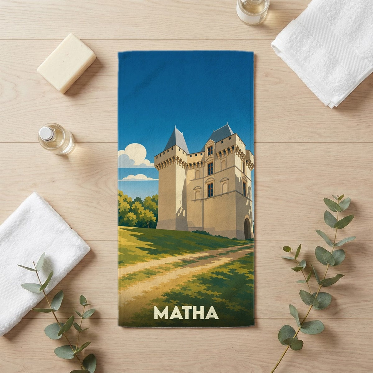 Serviette de bain 30 cm x 60 cm souvenir de Matha