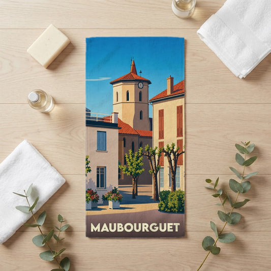 Serviette de bain 30 cm x 60 cm souvenir de Maubourguet