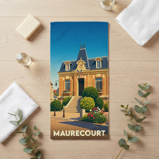 Serviette de bain 30 cm x 60 cm souvenir de Maurecourt
