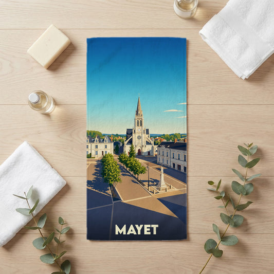 Serviette de bain 30 cm x 60 cm souvenir de Mayet