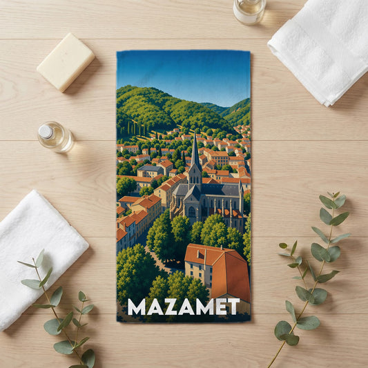 Serviette de bain 30 cm x 60 cm souvenir de Mazamet