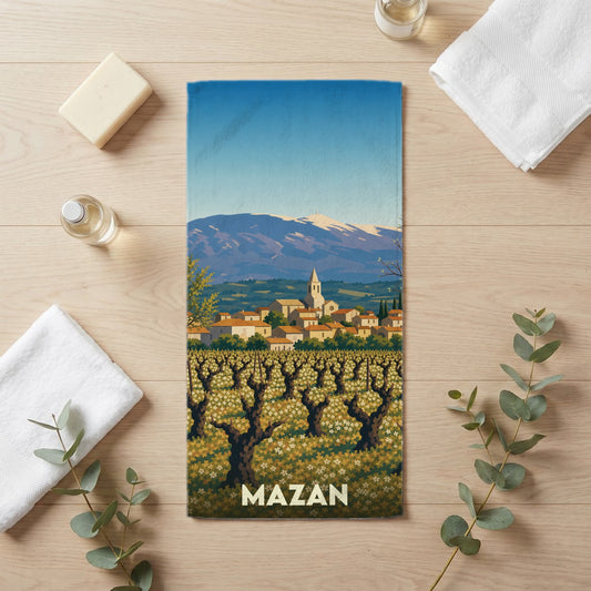 Serviette de bain 30 cm x 60 cm souvenir de Mazan