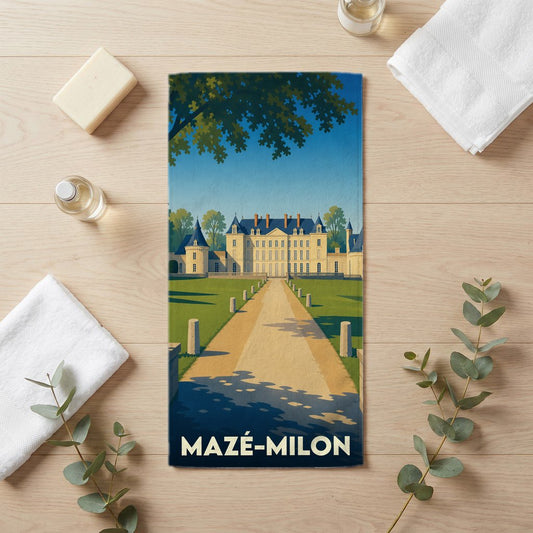 Serviette de bain 30 cm x 60 cm souvenir de Mazé-Milon