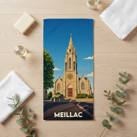 Serviette de bain 30 cm x 60 cm souvenir de Meillac