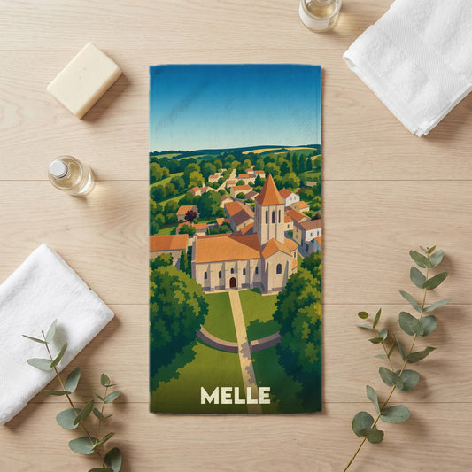 Serviette de bain 30 cm x 60 cm souvenir de Melle