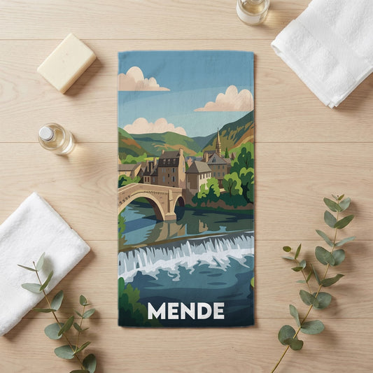 Serviette de bain 30 cm x 60 cm souvenir de Mende