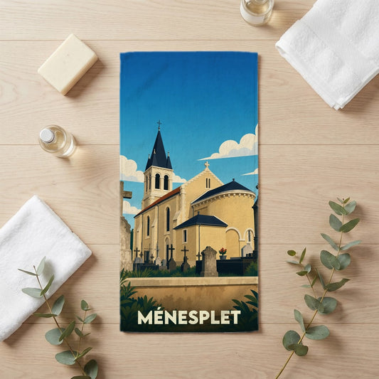 Serviette de bain 30 cm x 60 cm souvenir de Ménesplet