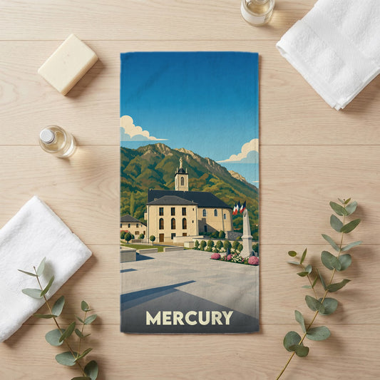 Serviette de bain 30 cm x 60 cm souvenir de Mercury