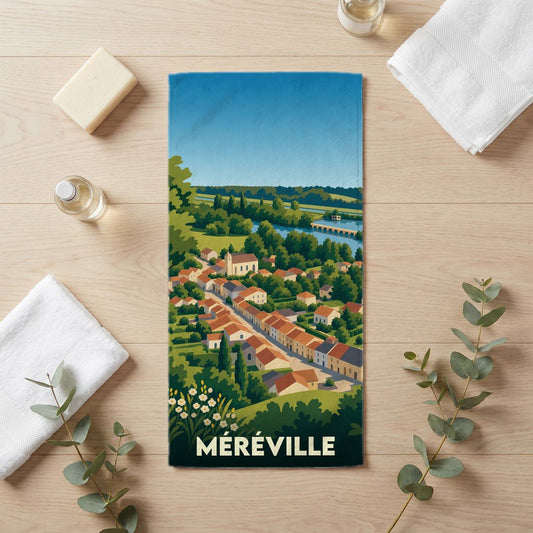 Serviette de bain 30 cm x 60 cm souvenir de Méréville