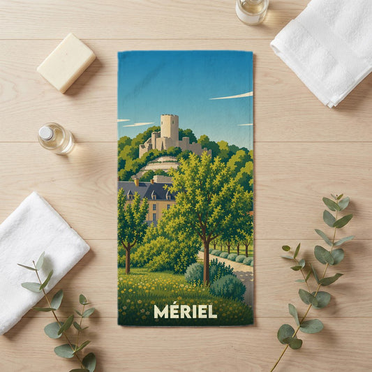 Serviette de bain 30 cm x 60 cm souvenir de Mériel