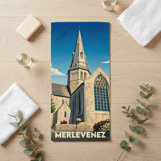 Serviette de bain 30 cm x 60 cm souvenir de Merlevenez