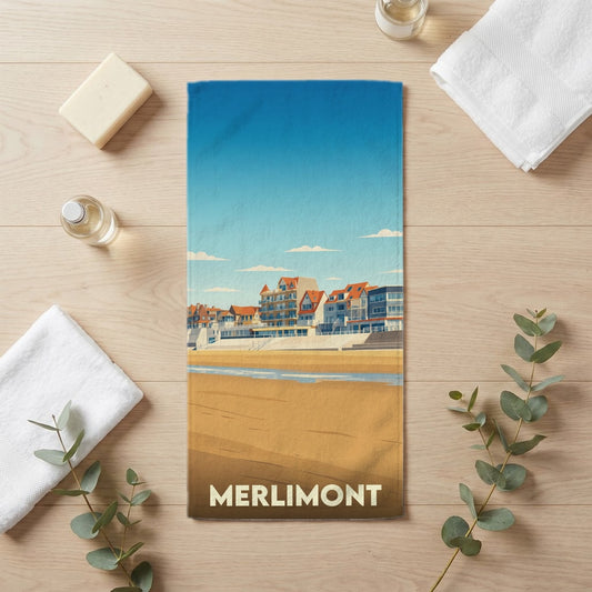 Serviette de bain 30 cm x 60 cm souvenir de Merlimont