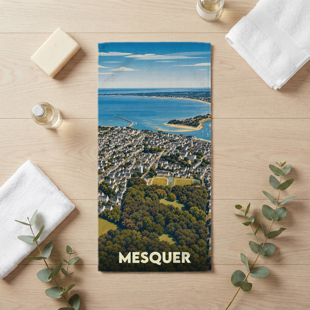 Serviette de bain 30 cm x 60 cm souvenir de Mesquer